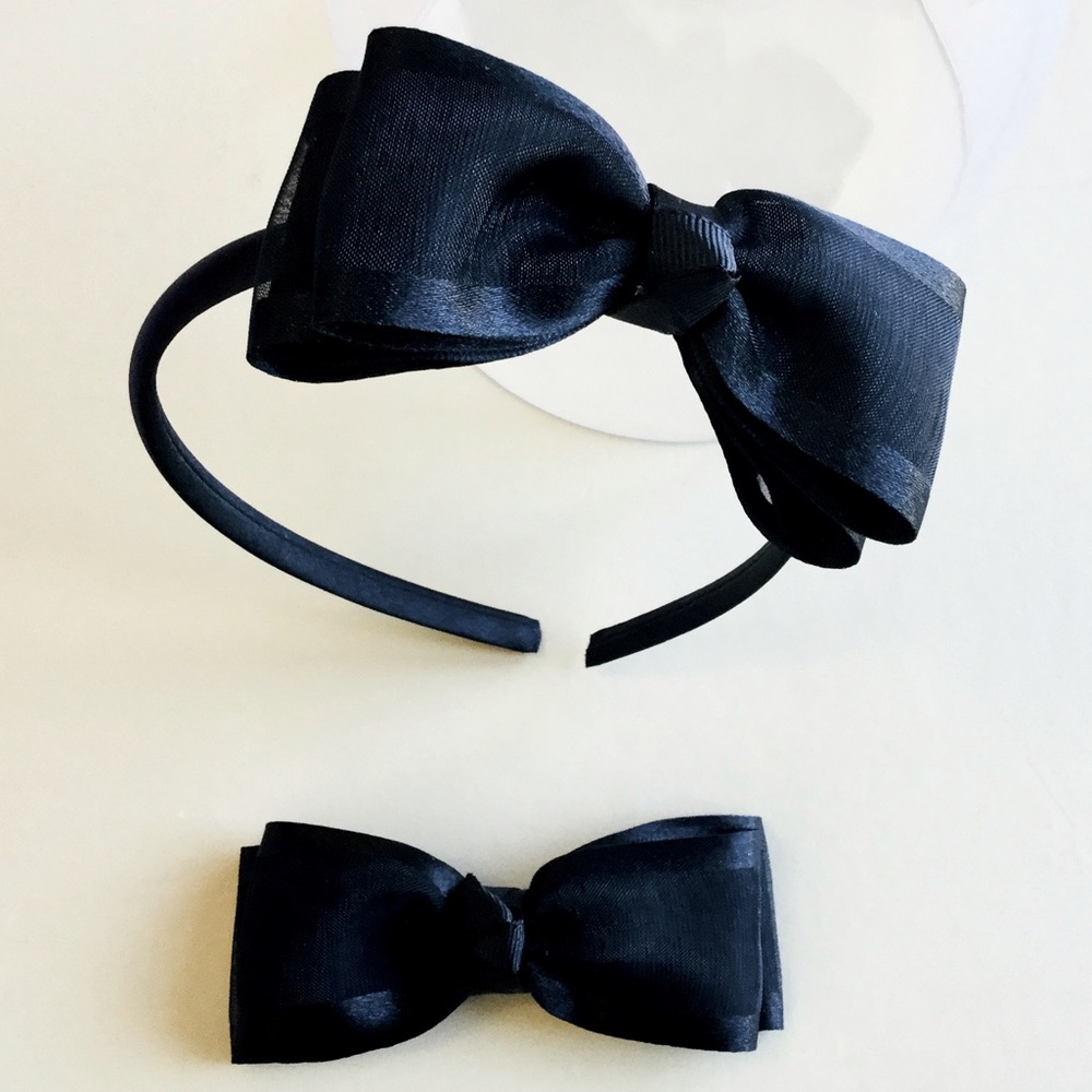 Black Hair Band & Bow Set